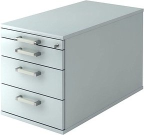 HAMMERBACHER Solid TC30 Rollcontainer lichtgrau 4 Auszüge 42,8 x 80,0 x 51,2 cm