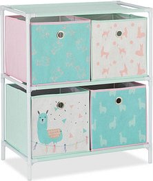 relaxdays Kinderregal Lama mehrfarbig 53,0 x 30,0 x 62,0 cm, 1 St.