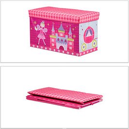 relaxdays Sitztruhe 10025726_765 Prinzessin Stoff 60,5 cm