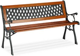 Thumbnail - relaxdays Gartenbank 10036066_0 rotbraun/schwarz Metall 125,0 cm