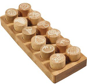 12 COLOP Woodies Motivstempel-Set Mix 3,0 x 3,0 cm