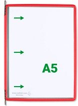 Thumbnail - tarifold Sichttafeln DIN A5 rot, Öffnung seitlich, 20 St.