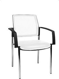 2 Topstar Besucherstühle BtoB 10 BB290A S03 weiß Stoff