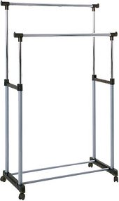 Thumbnail - HAKU Möbel Rollgarderobe 44732 schwarz Metall 95,0 x 95,0-170,0 cm