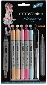 COPIC® Ciao Manga 7 Layoutmarker-Set farbsortiert 1,0 + 6,0 mm, 6 St.