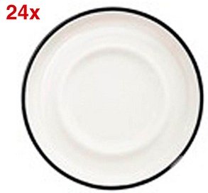 24 ID Fine Untertassen Modest Black Stolt weiß 10,0 cm
