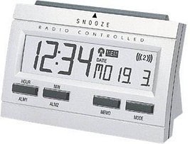 TechnoLine® digitaler Funkwecker WT 87 silber Kunststoff