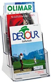 SIGEL Tischprospekthalter transparent DIN A4 3 Fächer, 1 St.