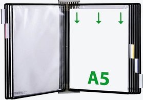 Thumbnail - tarifold Wand-Sichttafelsystem 425107 DIN A5 schwarz mit 10 St. Sichttafeln, 1 St.
