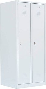 LÜLLMANN Spind signalweiß 515127, 2 Schließfächer 80,0 x 50,0 x 180,0 cm