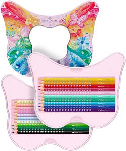 FABER-CASTELL Geschenkset Schmetterling Sparkle Buntstifte farbsortiert, 20 St.
