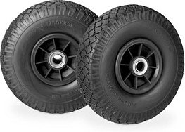 relaxdays Sackkarrenräder luftbereift schwarz Vollgummi Felgen, Achse 2,0 cm