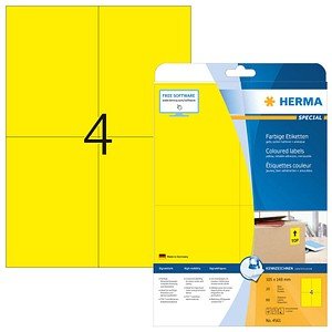 HERMA Etiketten 4561 gelb 105,0 x 148,0 mm, 20 Blatt
