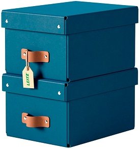 2 LEITZ Puro Aufbewahrungsboxen 7,0 l dunkelblau 20,0 x 28,0 x 15,0 cm