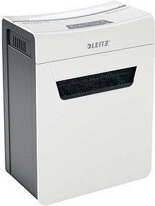 LEITZ IQ 4M Protect Premium Aktenvernichter mit Partikelschnitt P-5, 2 x 15 mm, bis 4 Blatt, weiß
