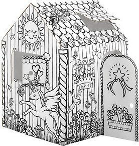 Bankers Box Ausmalbild weiß Spielhaus Einhorn, 1 St.