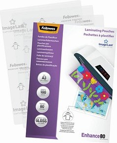 Fellowes Enhance80 ImageLast Laminierfolien glänzend für A3 80 micron, 100 St.