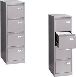 BISLEY LIGHT Hängeregistraturschrank silber 4 Schubladen 41,3 x 62,2 x 132,1 cm