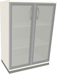fm Aktenschrank Sidney, 4260672331734 weiß, Acrylglas satiniert 2 Fachböden 80,0 x 44,2 x 113,3 cm