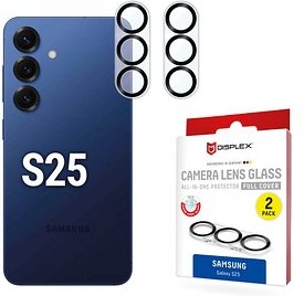 DISPLEX® Camera Lens Glass Kamera-Schutzgläser für Samsung Galaxy S25, 2 St.