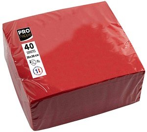 Thumbnail - PROnappe Servietten rot 2-lagig 38,0 x 38,0 cm, 40 St.