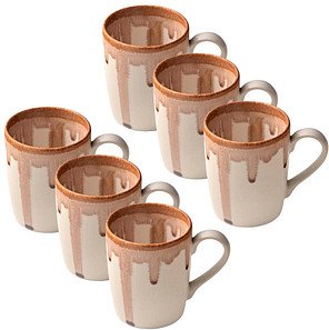 6 HEART & SOUL Kaffeebecher Perfect Match Oyster braun 0,25 l