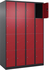 CP Schließfachschrank Classic Plus rubinrot, schwarzgrau 080000-404 S10030, 16 Schließfächer 120,0 x 50,0 x 185,0 cm