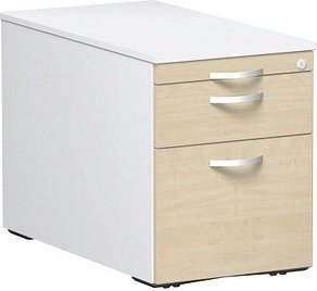 geramöbel Flex Rollcontainer weiß, ahorn 3 Auszüge 43,8 x 80,0 x 56,5 cm