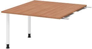 HAMMERBACHER Verbindungsplatte höhenverstellbar KT12C nussbaum, weiß rechteckig 120,0 x 130,0 x 72,0 - 74,0 cm