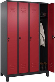 CP Spind Classic Plus rubinrot, schwarzgrau 080010-40 S10062, 4 Schließfächer 120,0 x 50,0 x 195,0 cm