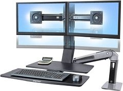 ergotron Monitor-Maus-Tastatur-Halterung Work-Fit A Dual 24-316-026 schwarz, silber für 2 Monitore, 1 Tastatur, 1 Maus, ...