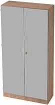 HAMMERBACHER Aktenschrank 6910, V6910/N/S/SG nussbaum, silber 4 Fachböden 100,0 x 42,0 x 200,4 cm
