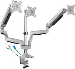 RaidSonic ICY BOX® Monitor-Halterung IB-MS505-TI silber für 2 Monitore, Tischklemme, Tischbohrung
