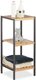 Thumbnail - relaxdays Beistellregal braun/schwarz 30,0 x 30,0 x 70,0 cm, 1 St.