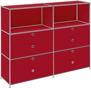 viasit Sideboard System4, 86329 rubinrot 152,9 x 40,4 x 118,2 cm, 1 St.