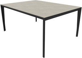 Quadrifoglio Konferenztisch X5 beton rechteckig, Vierkantrohr grau, 160,0 x 120,0 x 75,0 cm