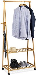 Thumbnail - relaxdays Rollgarderobe braun Holz 84,0 x 166,0 cm