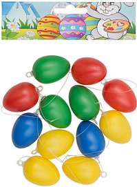 Thumbnail - Plastik-Figur bunt Eier Ø 6,0 cm, 12 St.
