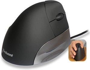 Evoluent Vertical Mouse Standard rechts Maus ergonomisch kabelgebunden schwarz, silber