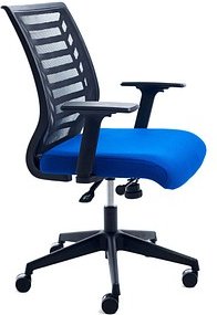 Thumbnail - rocada Bürostuhl, RD-907/3 Stoff blau, Gestell schwarz