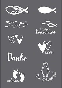 Rayher Siebdruckschablone verschiedene Anlässe grau