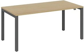 fm Catro Schreibtisch akazie, anthrazit metallic rechteckig, 4-Fuß-Gestell grau 160,0 x 80,0 cm