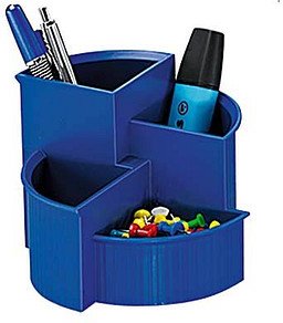 helit Stiftehalter Linear blau Kunststoff 4 Fächer 14,0 x 14,0 x 10,0 cm