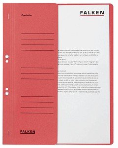 FALKEN Ösenhefter Karton rot DIN A4, halber Deckel, 50 St.