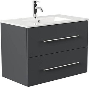 POSSEIK Waschbecken mit Unterschrank HOMELINE 80 grafit 81,0 x 46,0 x 61,0 cm