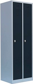 Thumbnail - LÜLLMANN Spind anthrazit, lichtgrau 510128, 2 Schließfächer 60,0 x 50,0 x 180,0 cm