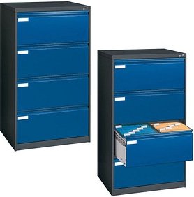 CP C 2000 Acurado Hängeregistraturschrank grau, blau 4 Schubladen 78,7 x 59,0 x 135,7 cm