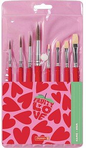 BRUNNEN Fruity Love Pinsel-Set Größe 4, 6, 8, 12, 8-teilig