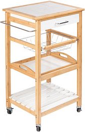 WENKO Servierwagen Finja Bambus 49,0 x 38,0 x 81,0 cm