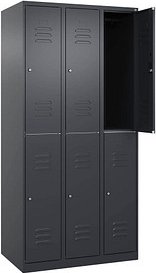 CP Spind Classic Plus anthrazitgrau 080300-30 S10050, 6 Schließfächer 90,0 x 50,0 x 185,0 cm